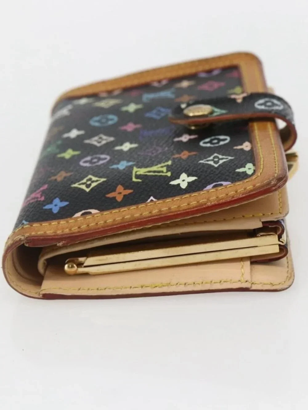 LOUIS VUITTON Multicolor Portefeuille Viennois Wallet Black M92988 Auth am10211 - Picture 5 of 16